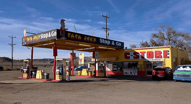 Papa Joes gas station and store, not to be missed
